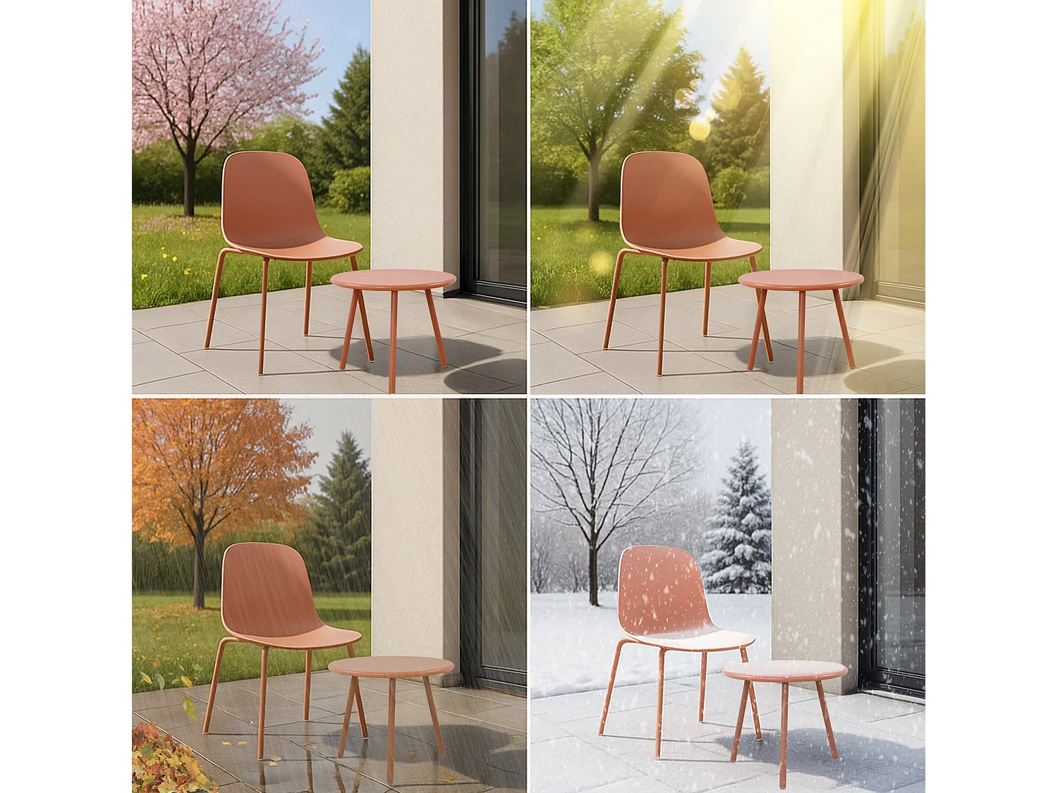 Ensemble de jardin - Table + 4 Chaises - Berdin