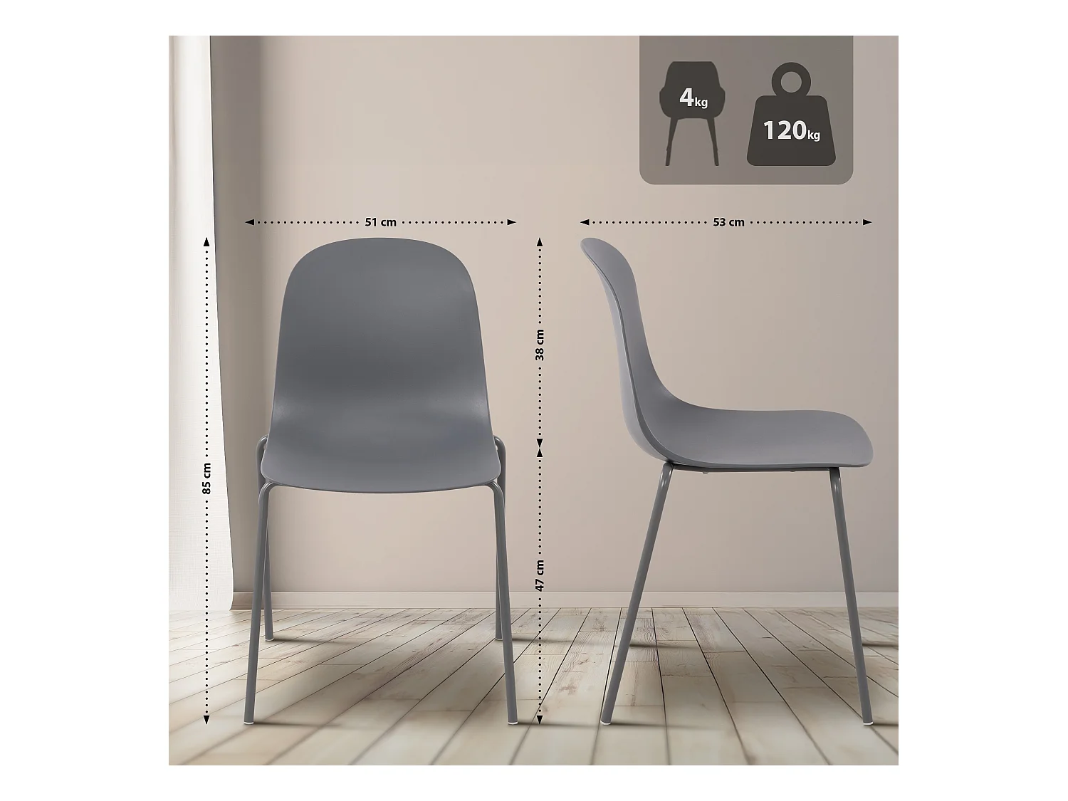 Ensemble de jardin - Table + 2 Chaises - Mindin