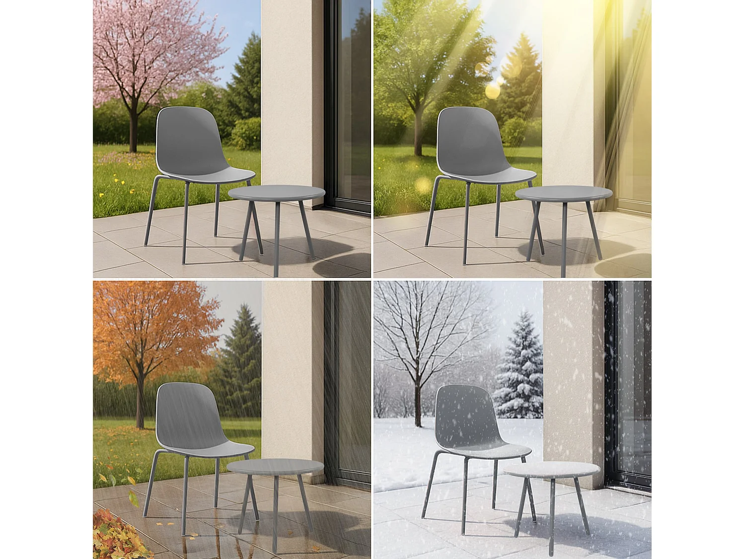 Ensemble de jardin - Table + 2 Chaises - Mindin