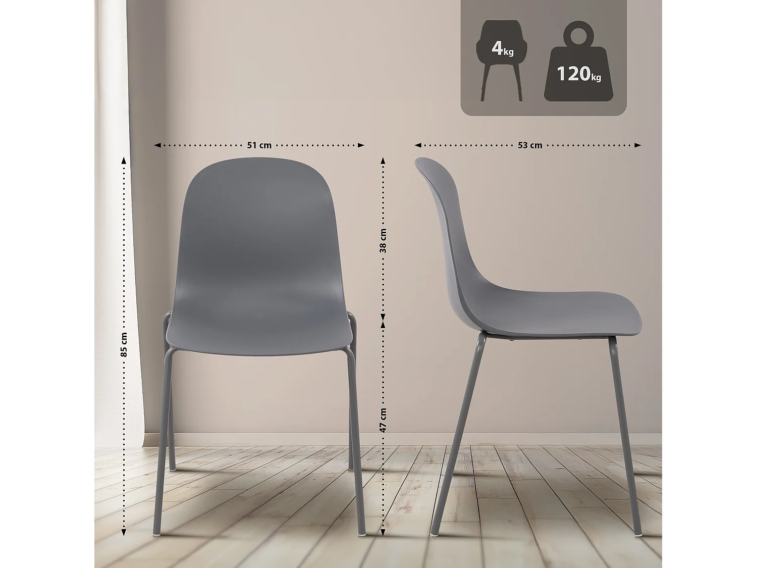 Ensemble de jardin - Table + 2 Chaises - Mindin
