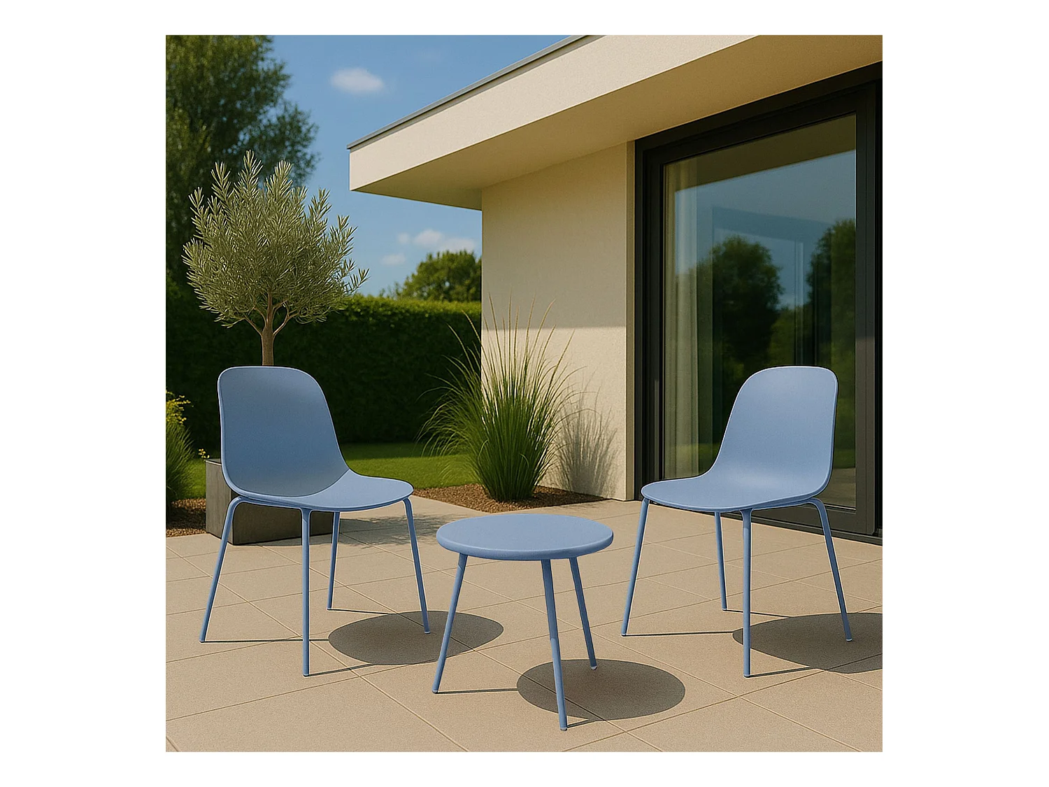 Ensemble de jardin - Table + 2 Chaises - Mindin