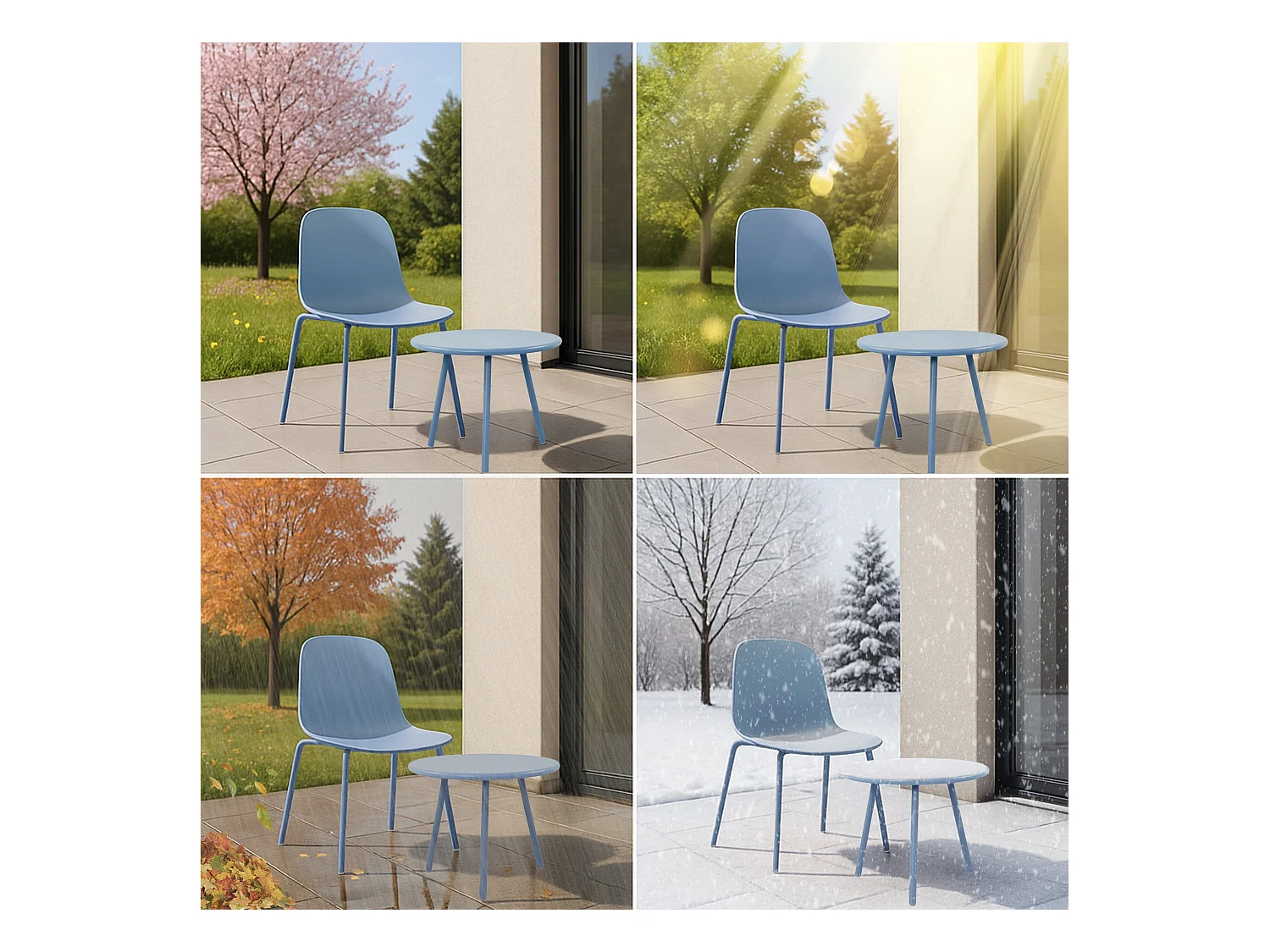Ensemble de jardin - Table + 2 Chaises - Mindin