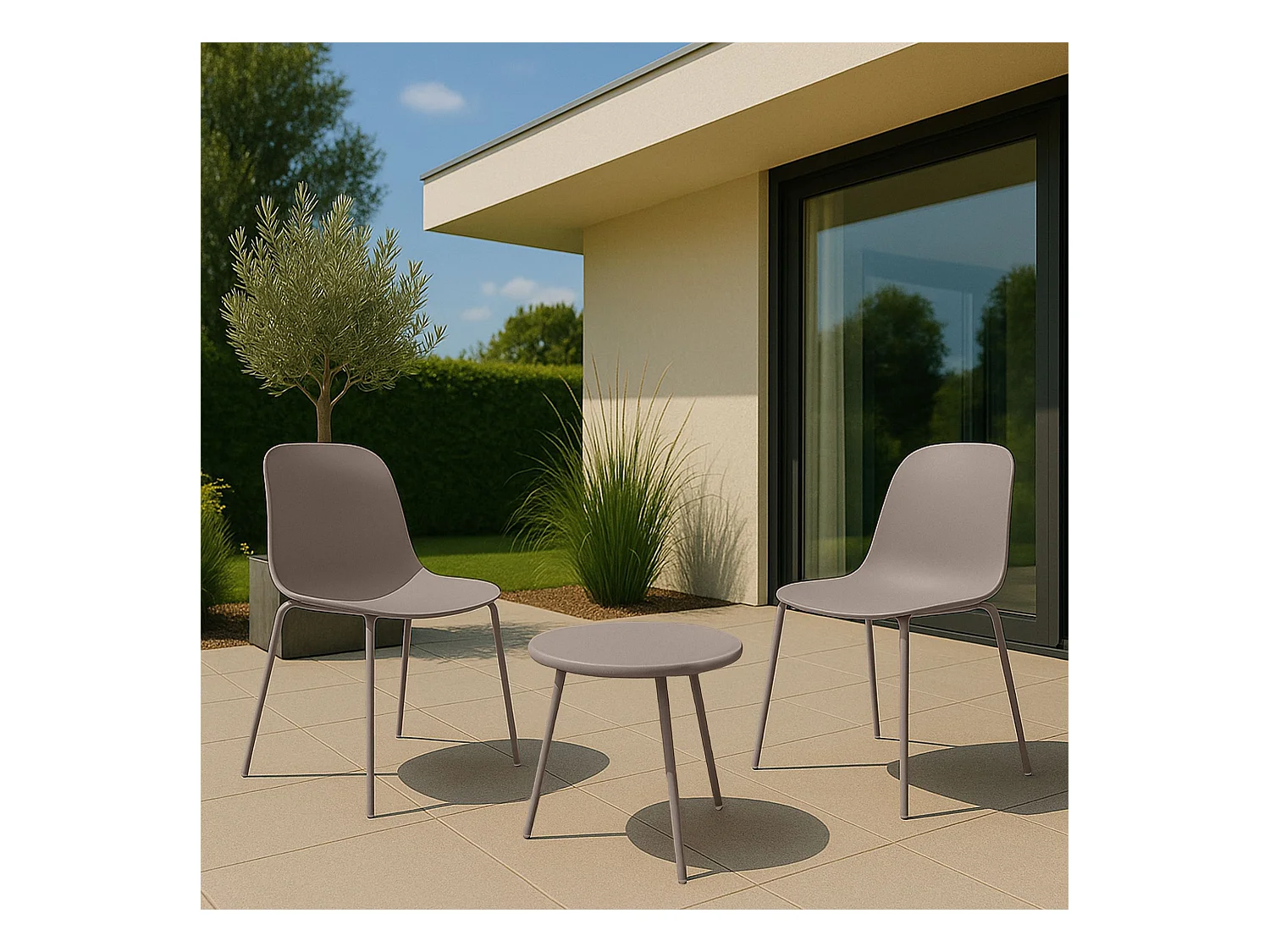 Ensemble de jardin - Table + 2 Chaises - Mindin