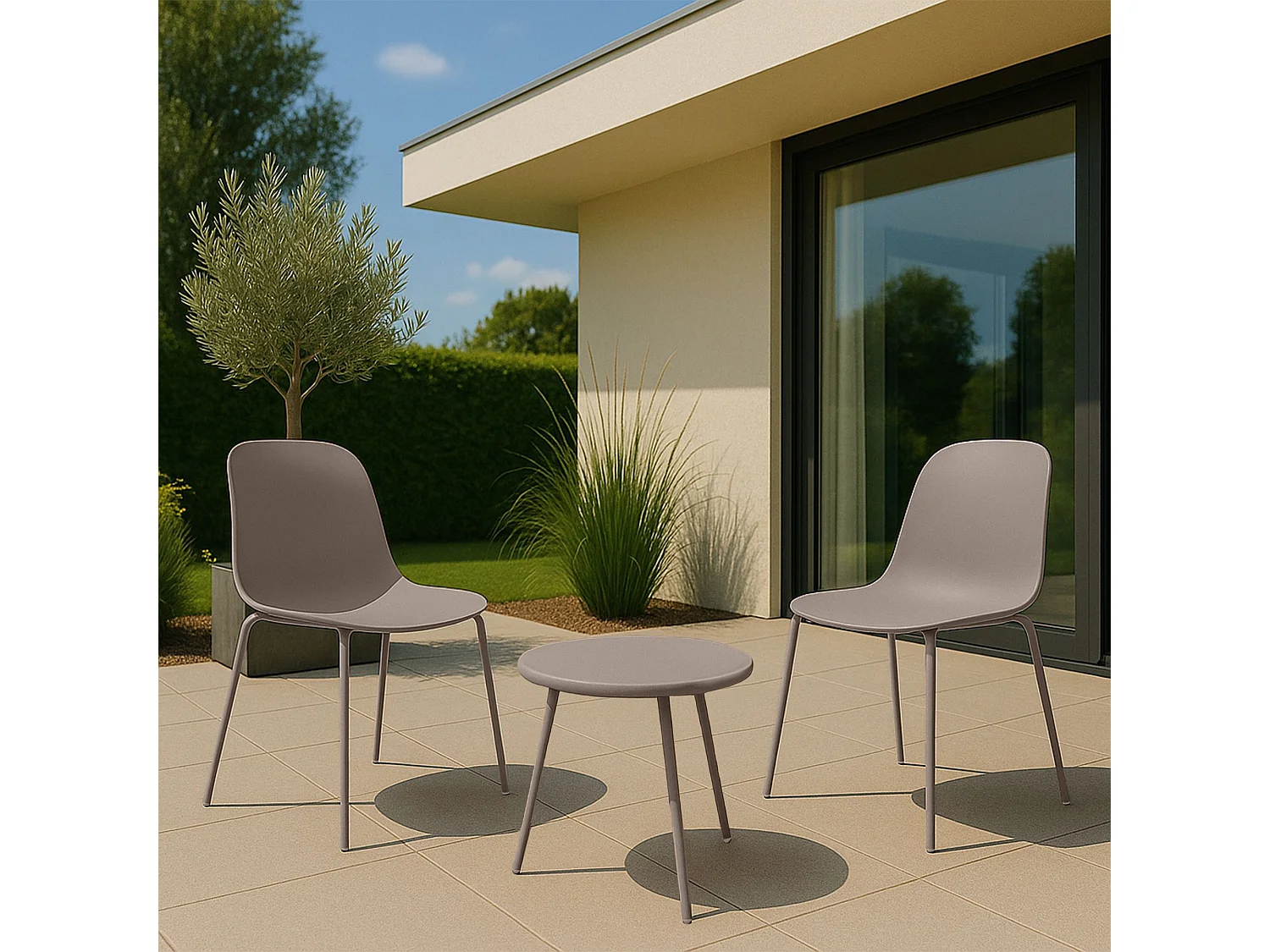Ensemble de jardin - Table + 2 Chaises - Mindin