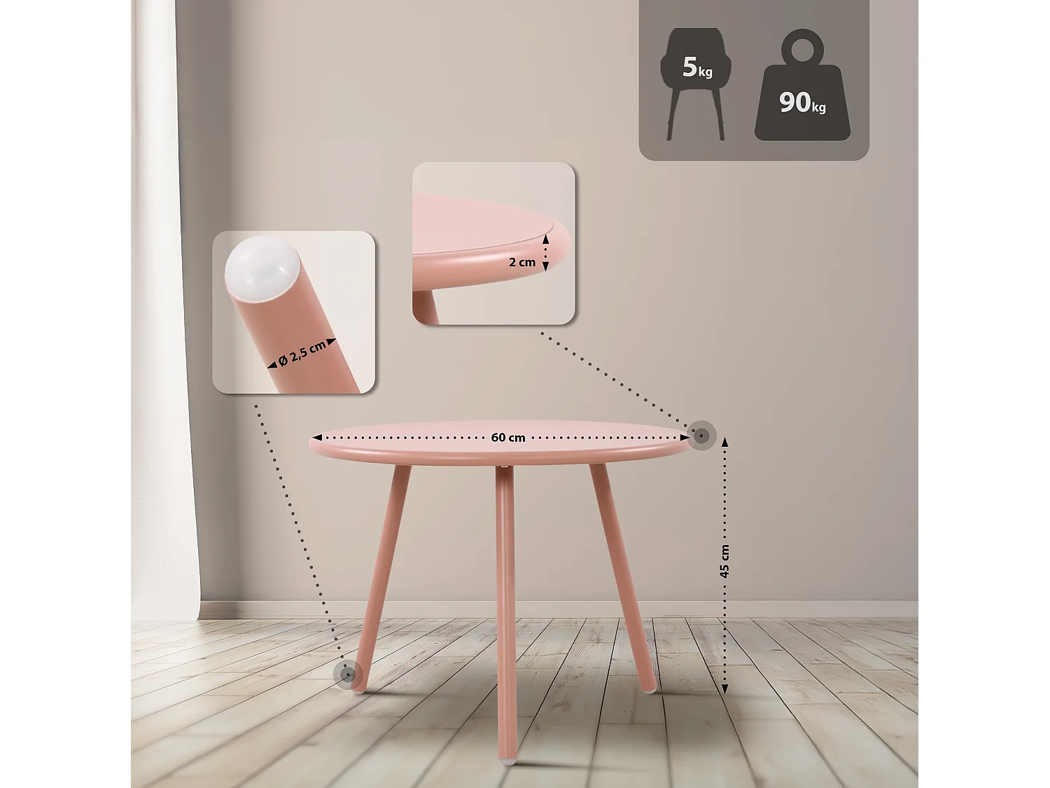 Ensemble de jardin - Table + 4 Chaises - Mindin