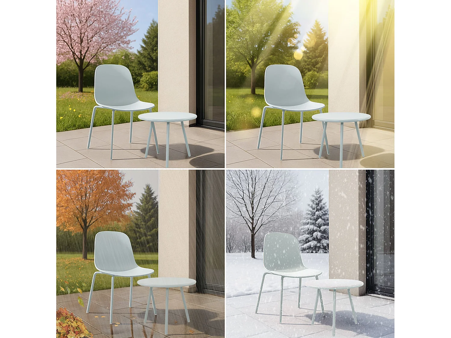 Ensemble de jardin - Table + 2 Chaises - Mindin