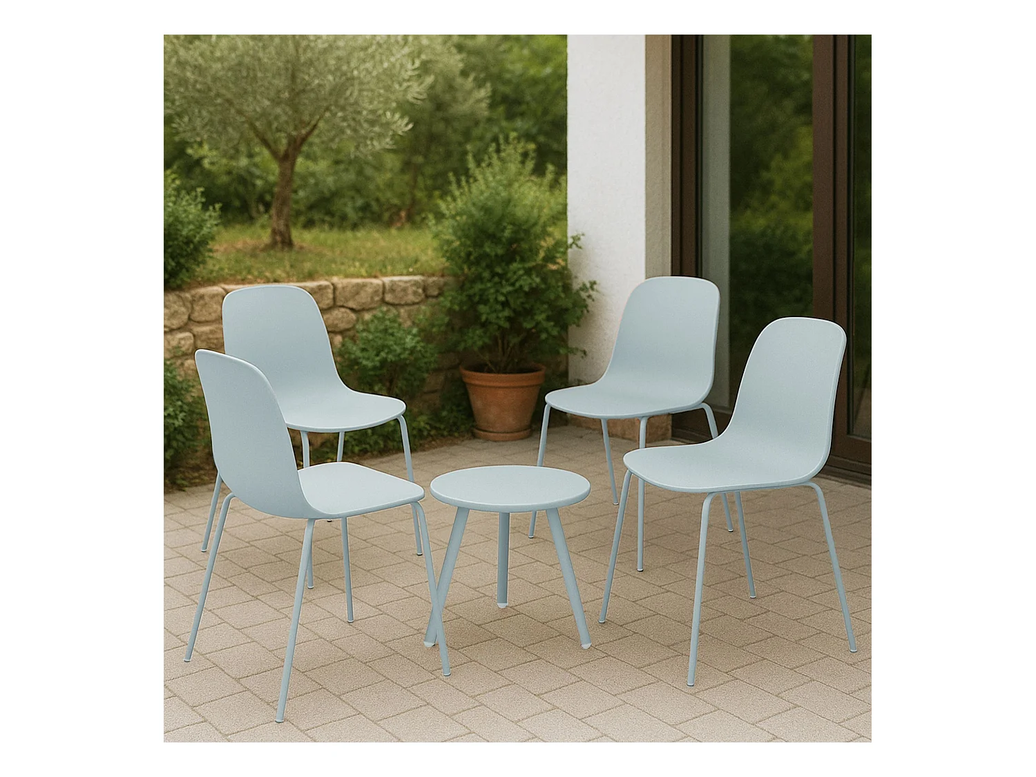 Ensemble de jardin - Table + 4 Chaises - Berdin