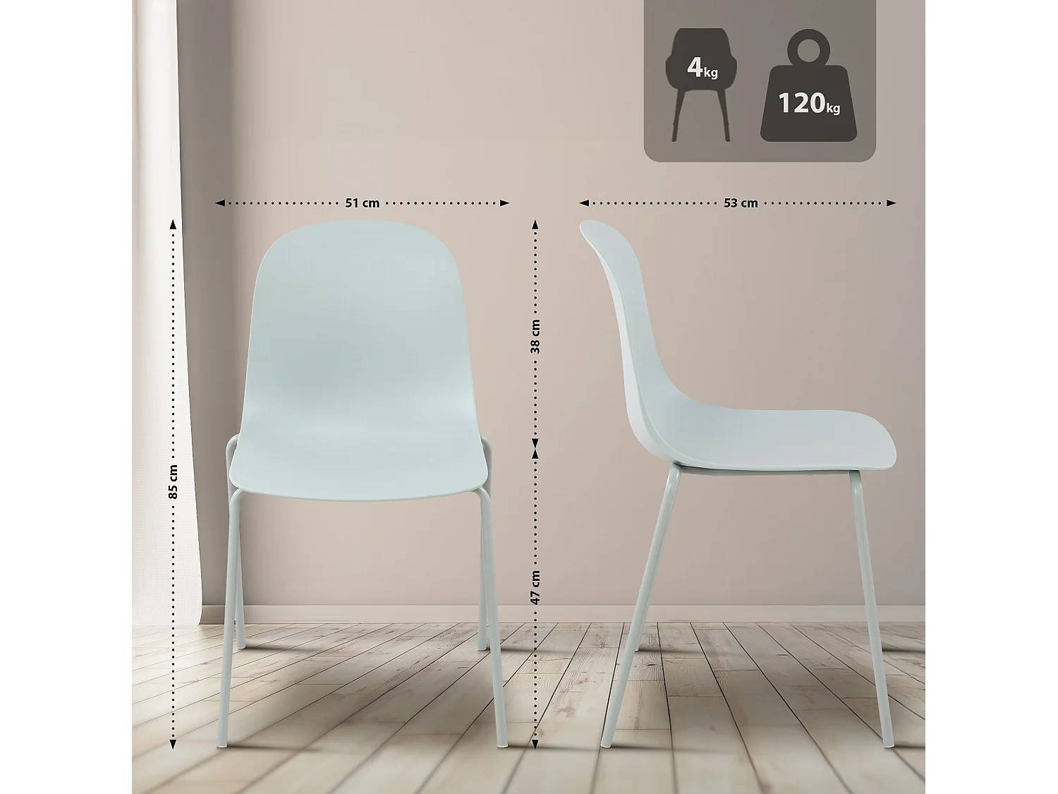 Ensemble de jardin - Table + 4 Chaises - Berdin