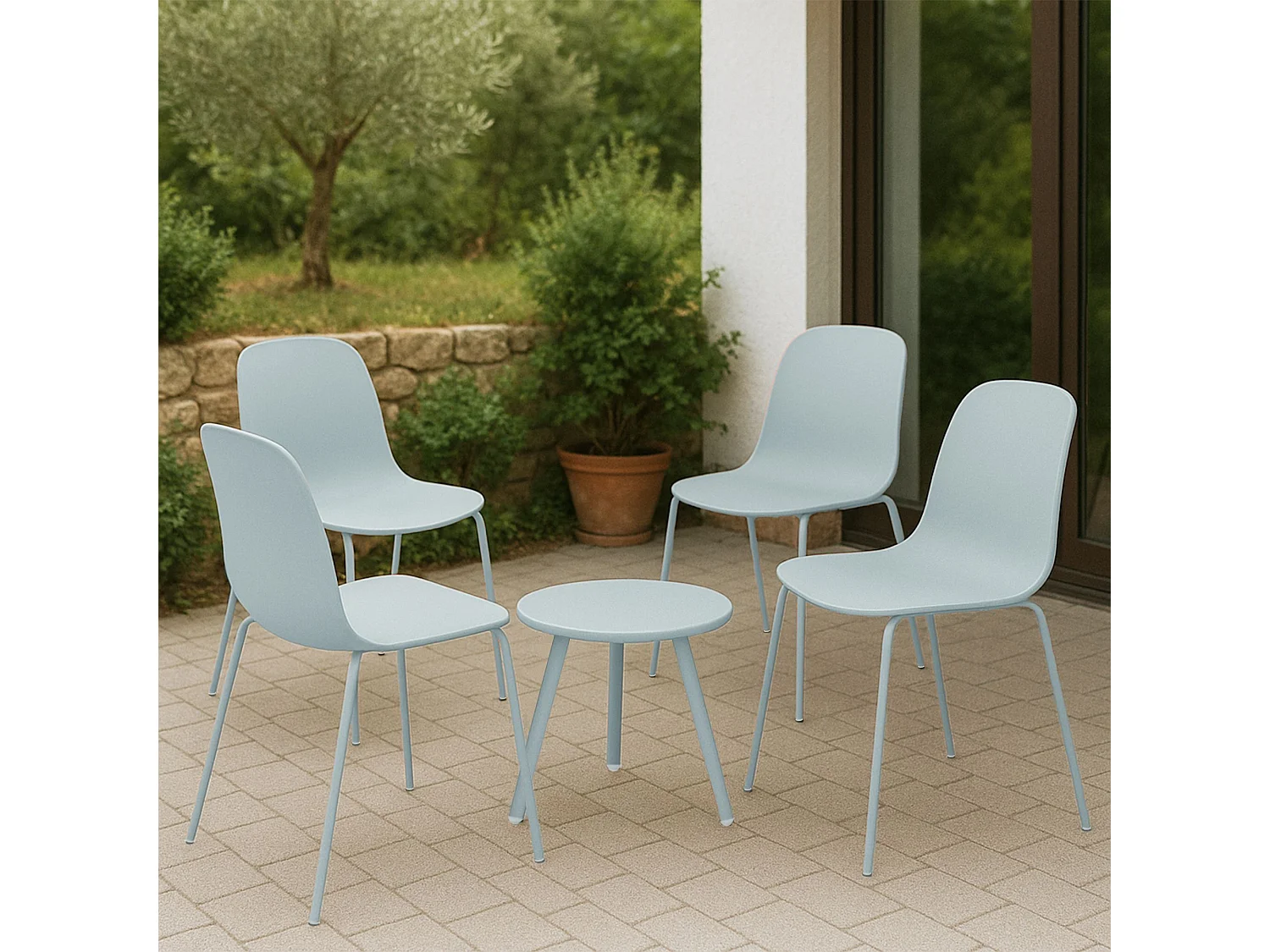 Ensemble de jardin - Table + 4 Chaises - Berdin