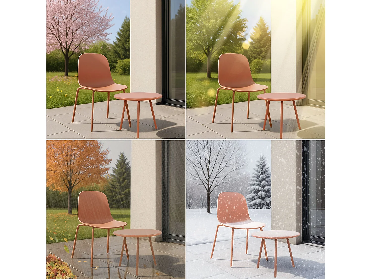 Ensemble de jardin - Table + 2 Chaises - Mindin