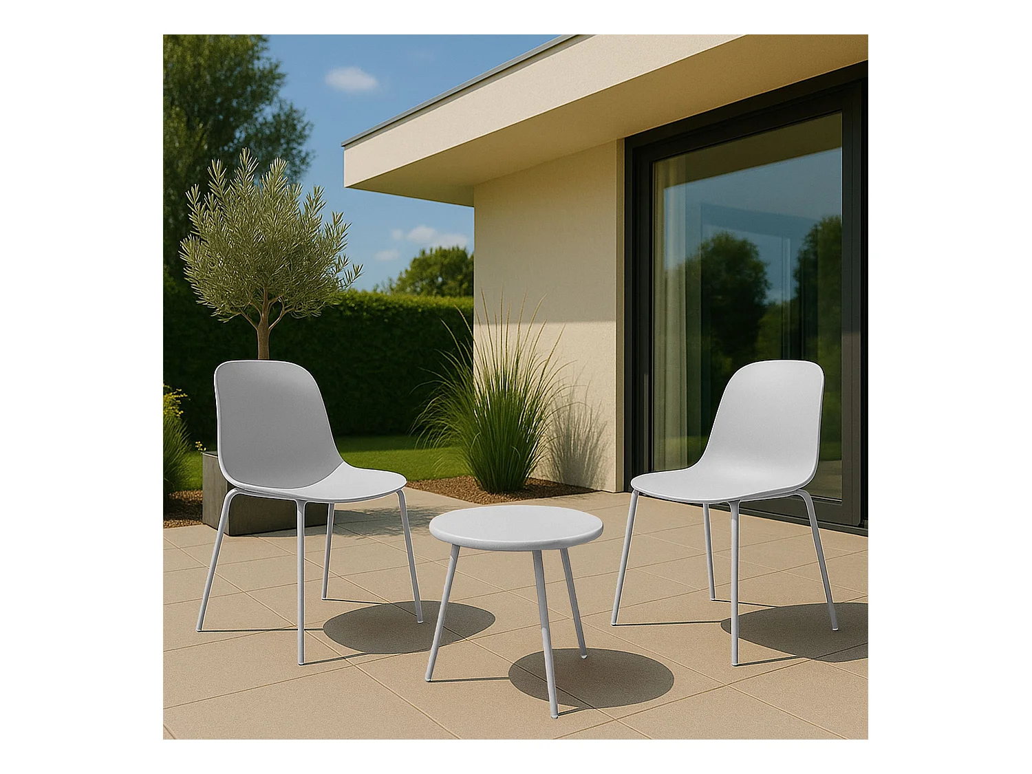 Ensemble de jardin - Table + 2 Chaises - Mindin