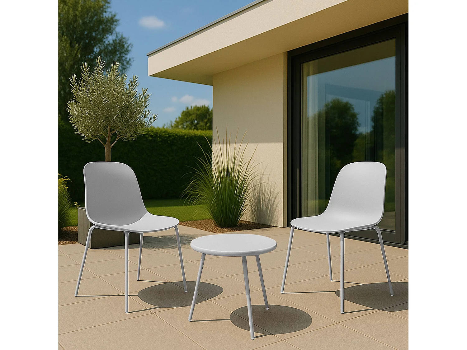 Ensemble de jardin - Table + 2 Chaises - Mindin