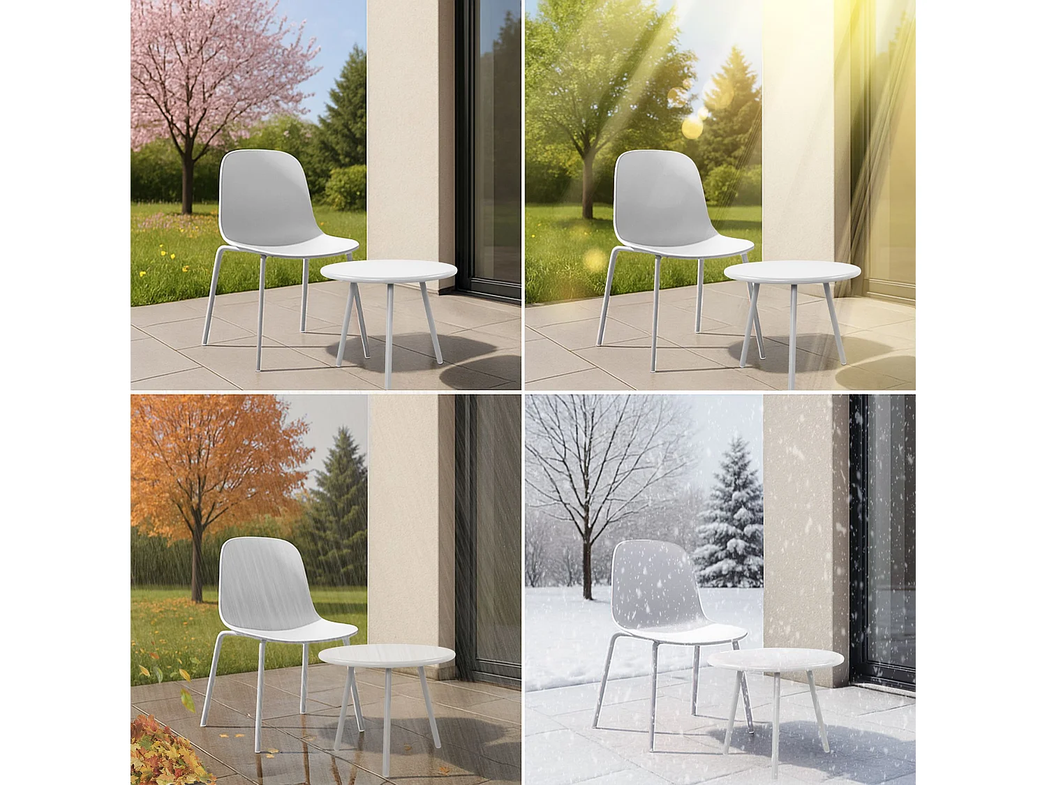 Ensemble de jardin - Table + 2 Chaises - Mindin