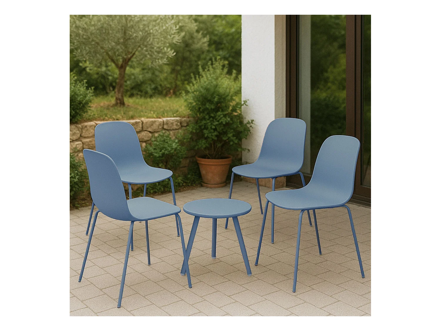 Ensemble de jardin - Table + 4 Chaises - Berdin