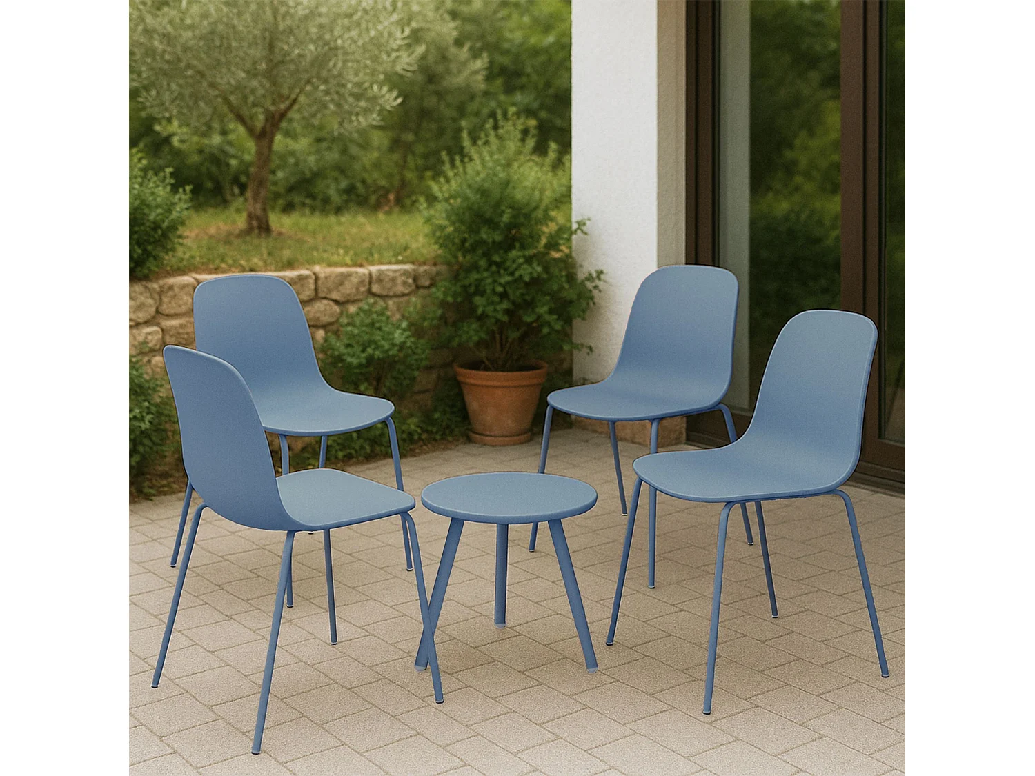 Ensemble de jardin - Table + 4 Chaises - Berdin