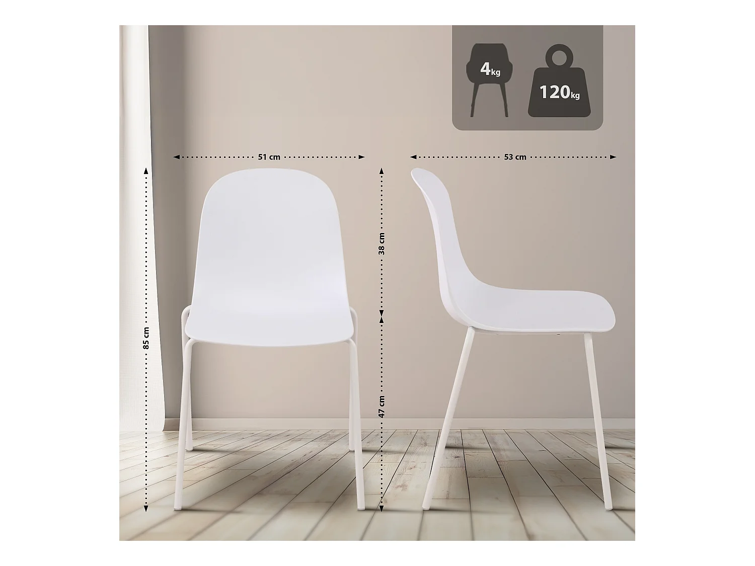 Ensemble de jardin - Table + 2 Chaises - Mindin
