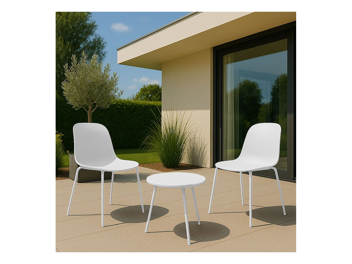 Ensemble de jardin - Table + 2 Chaises - Mindin