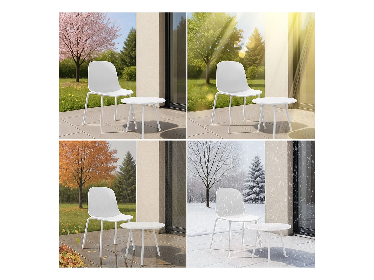 Ensemble de jardin - Table + 2 Chaises - Mindin