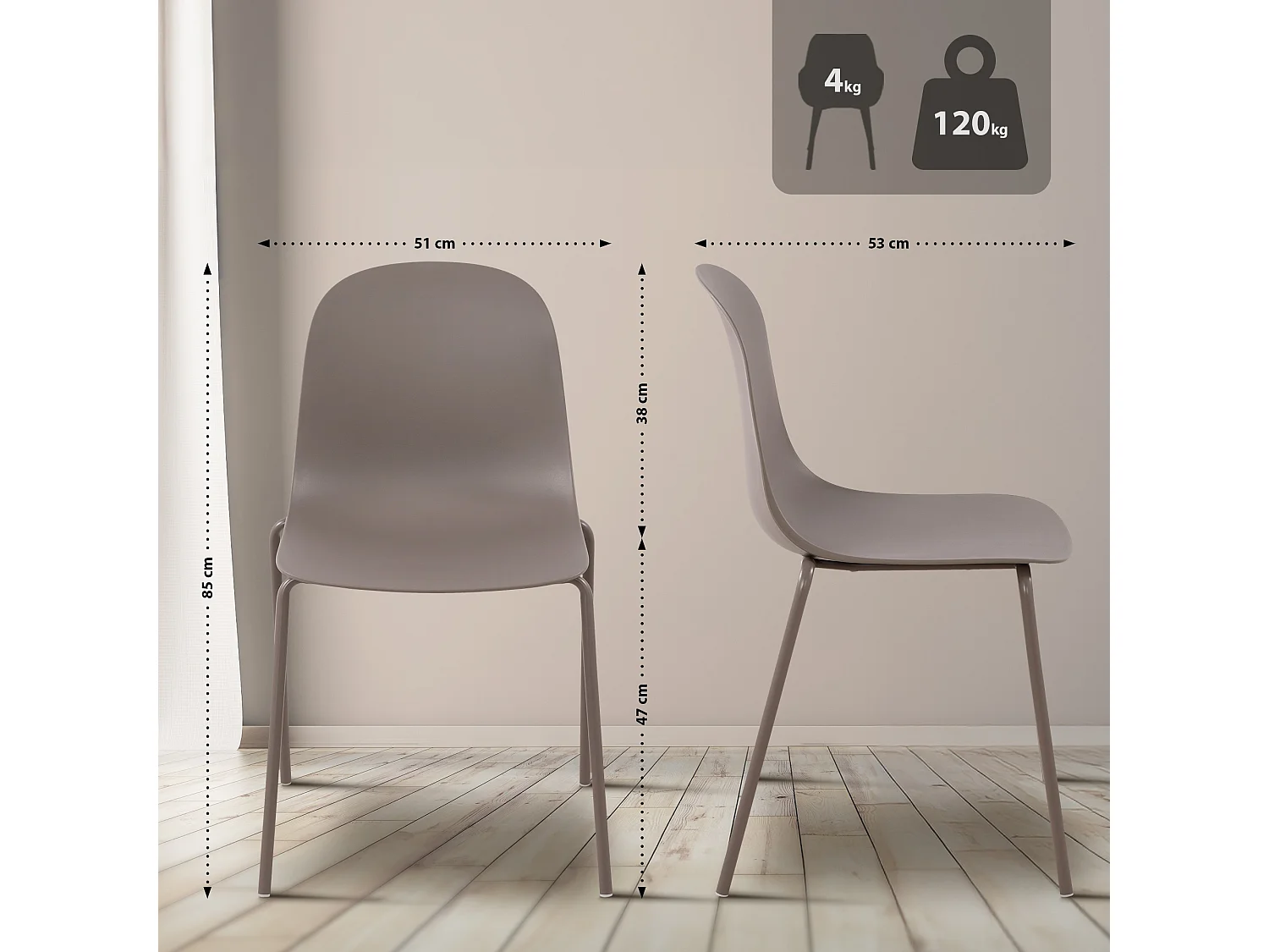 Ensemble de jardin - Table + 4 Chaises - Mindin