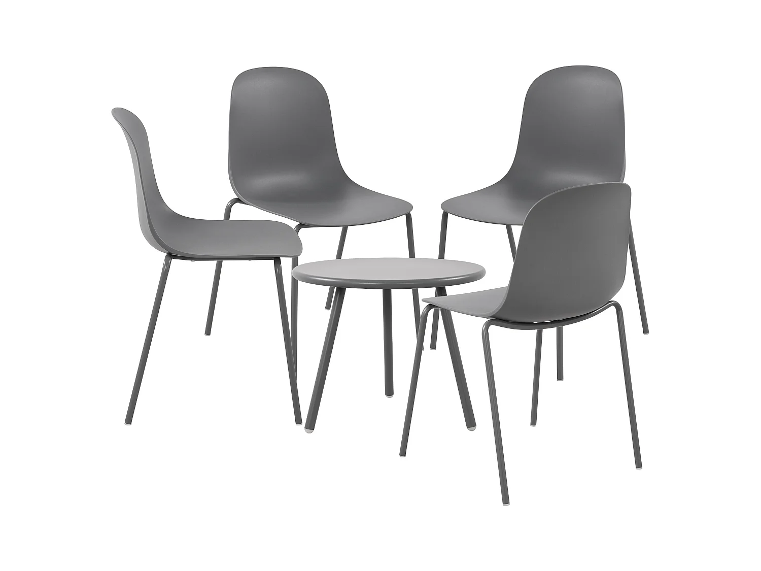 Ensemble de jardin - Table + 4 Chaises - Mindin