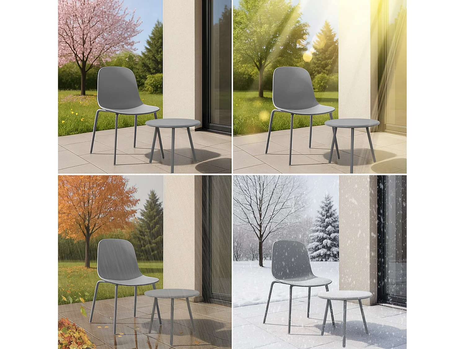 Ensemble de jardin - Table + 4 Chaises - Berdin