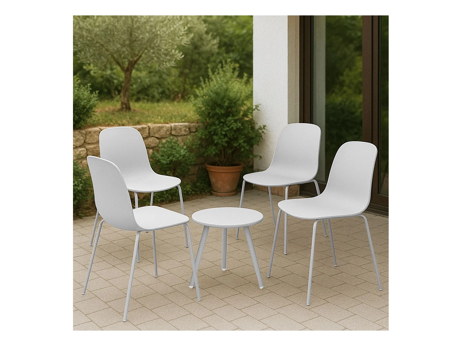 Ensemble de jardin - Table + 4 Chaises - Berdin