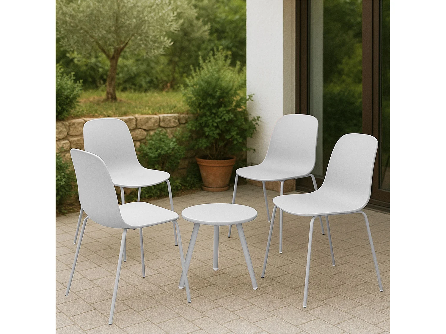 Ensemble de jardin - Table + 4 Chaises - Berdin