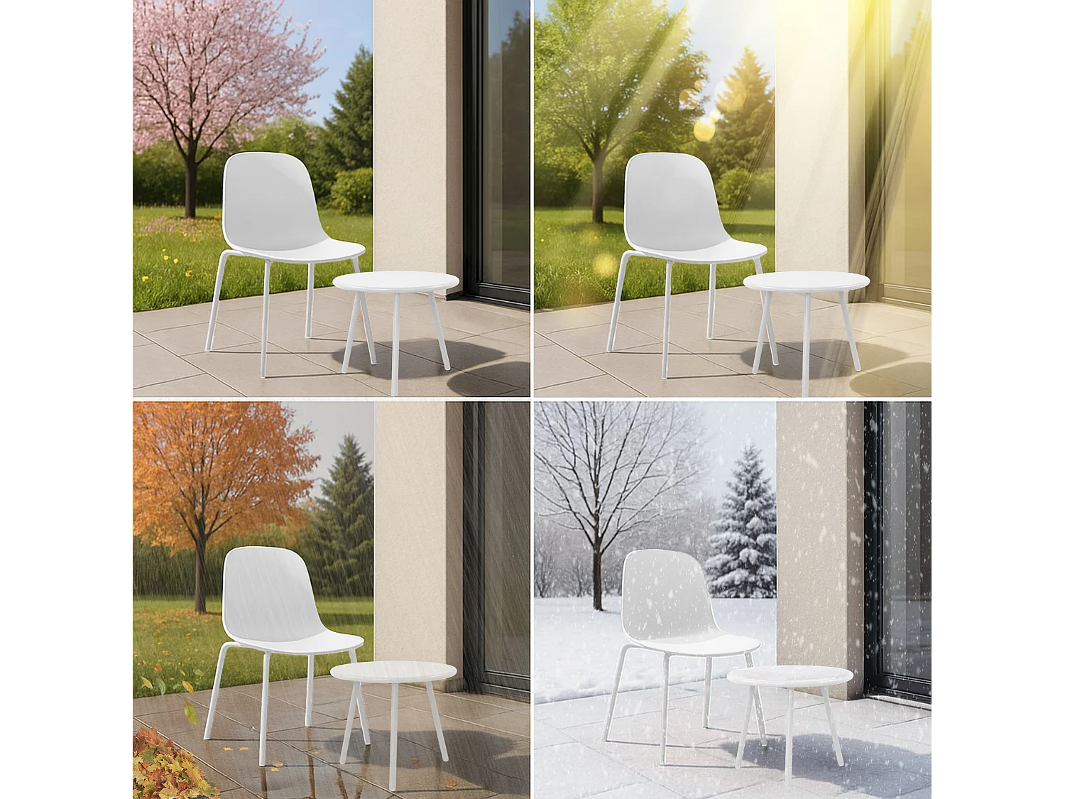 Ensemble de jardin - Table + 4 Chaises - Berdin