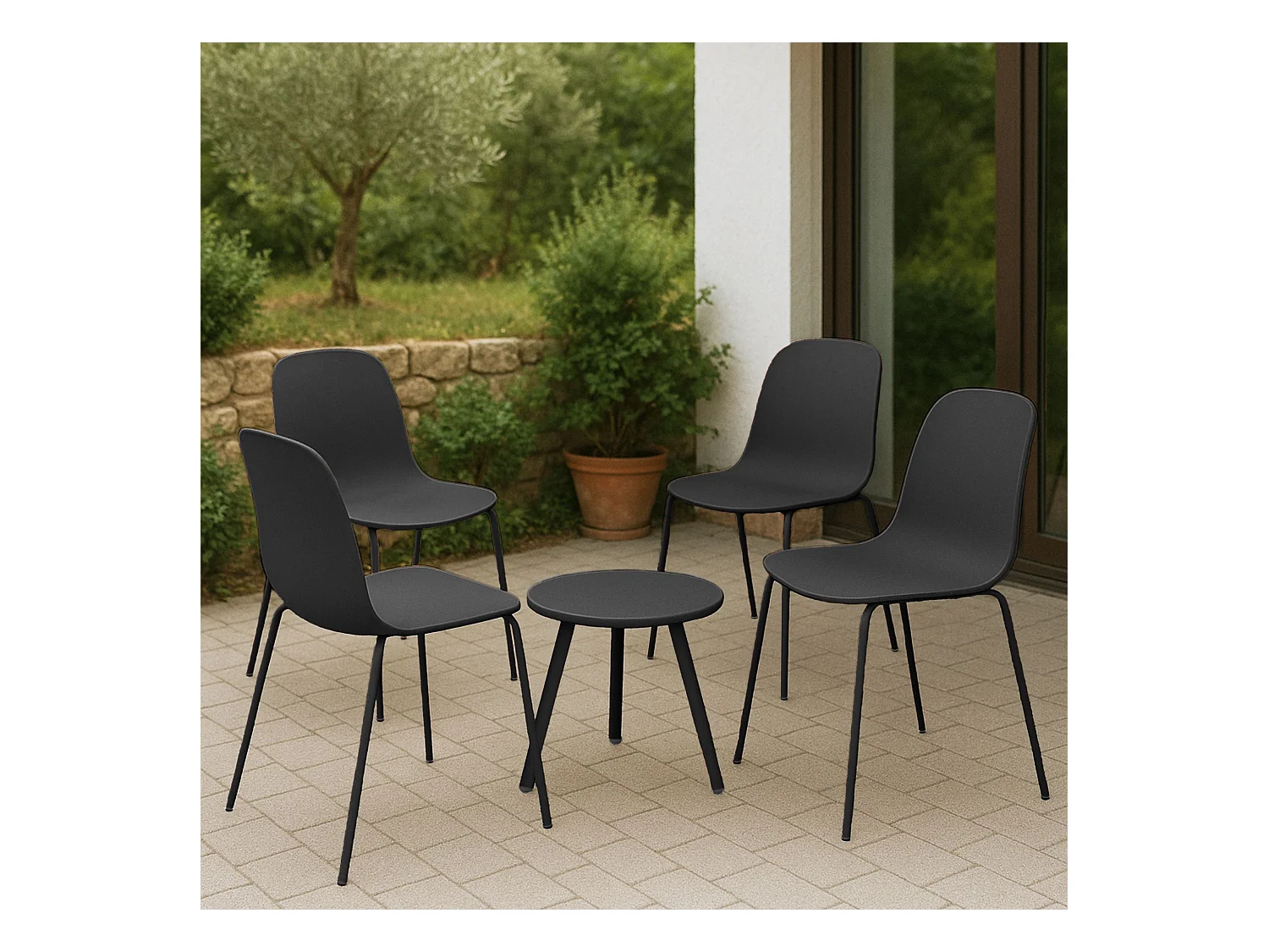 Ensemble de jardin - Table + 4 Chaises - Berdin