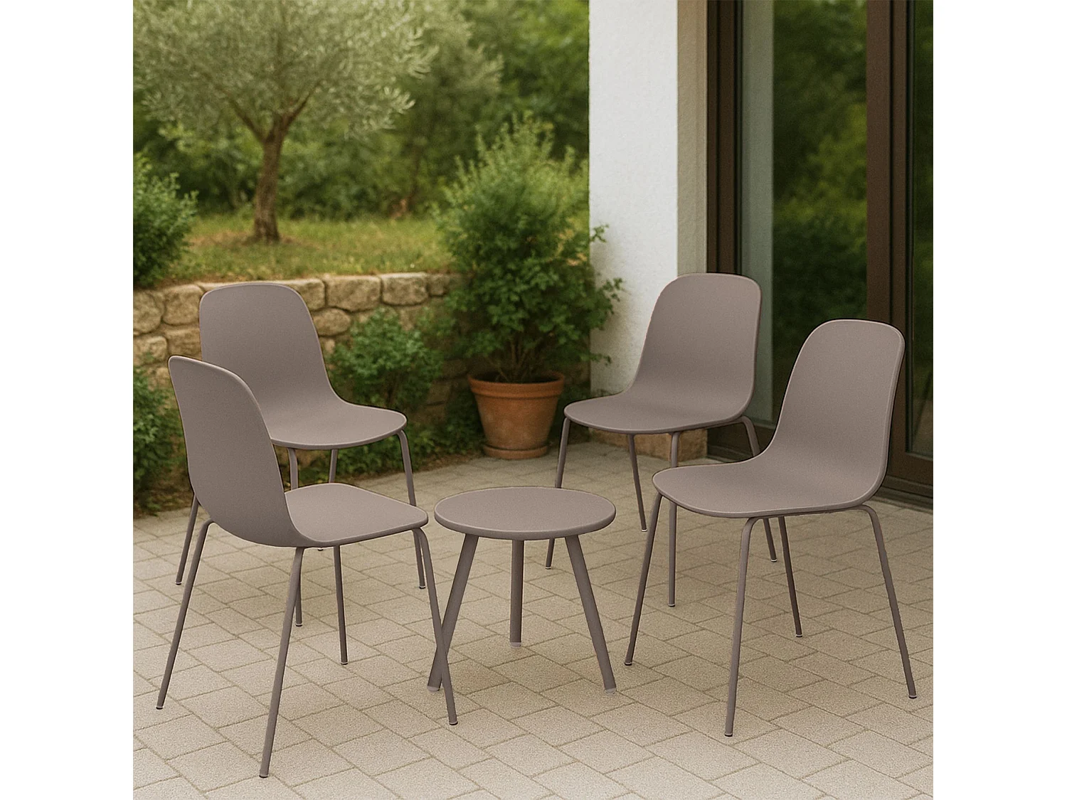 Ensemble de jardin - Table + 4 Chaises - Berdin
