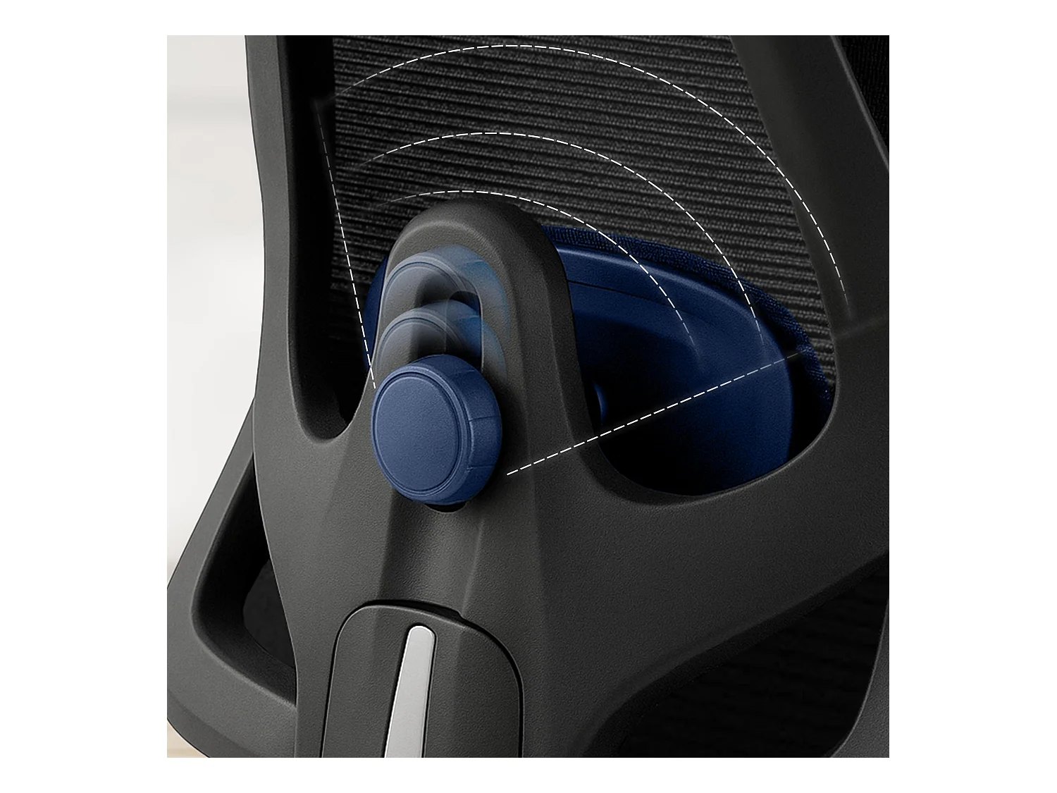 Chaise de bureau - Tissu & Chrome - Noir - Elisha