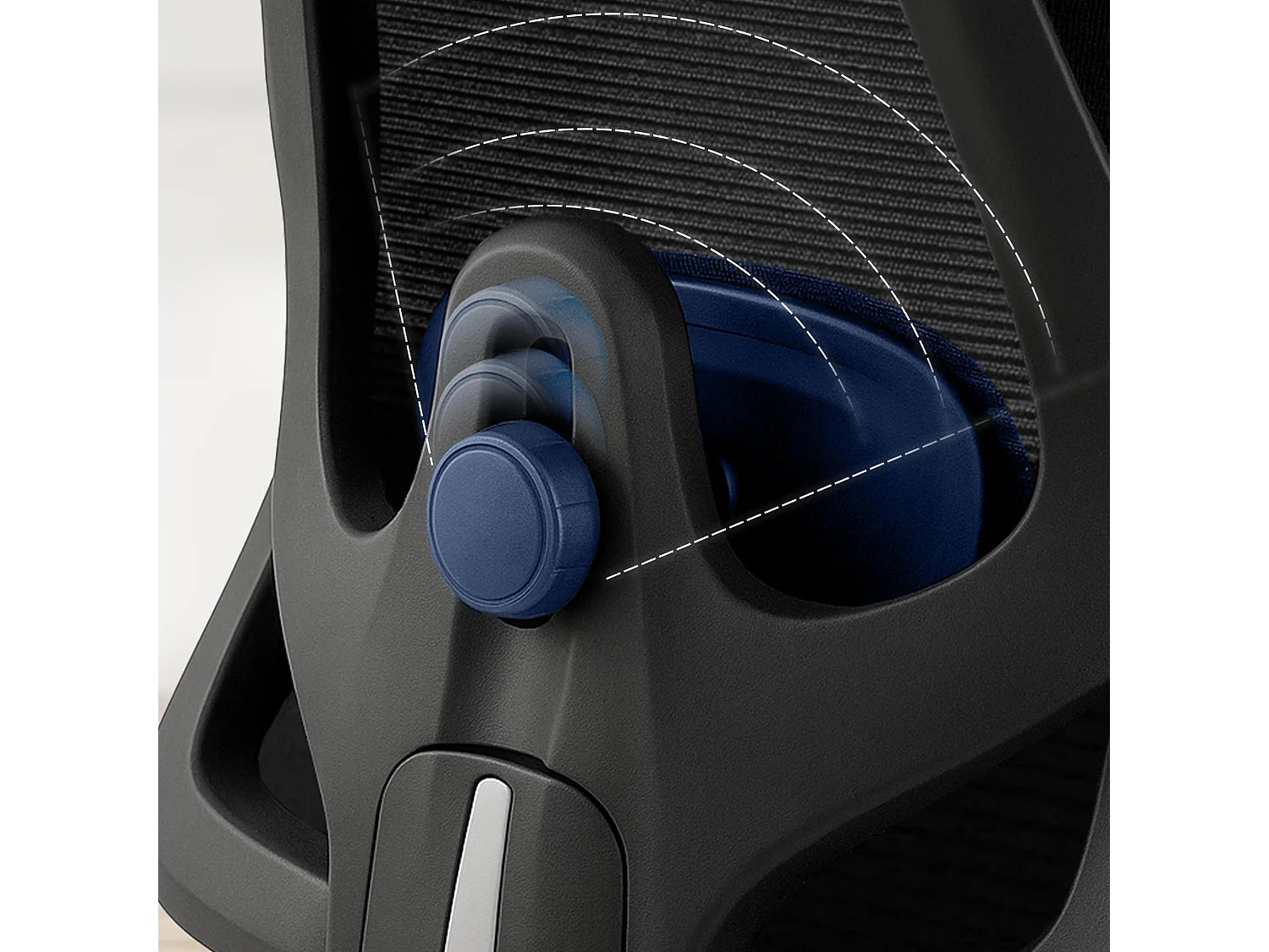 Chaise de bureau - Tissu & Chrome - Noir - Elisha