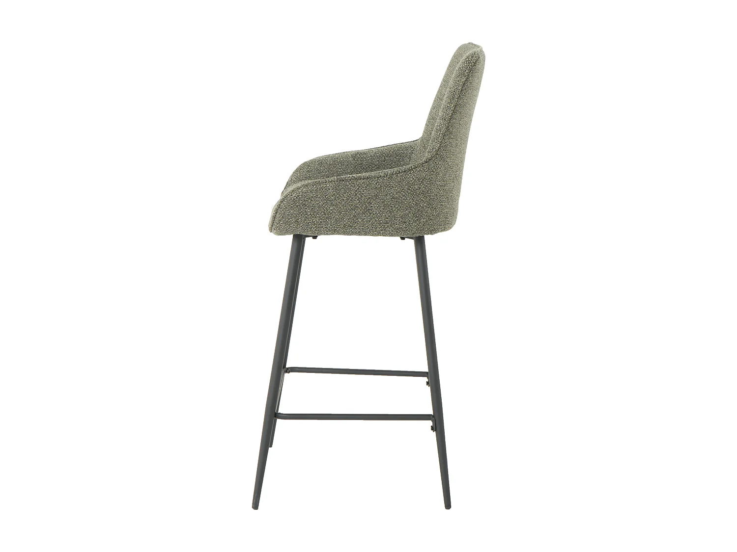 Lot de 2 tabourets de bar - tissu coloris vert - hauteur assise 65 cm  - BJORN