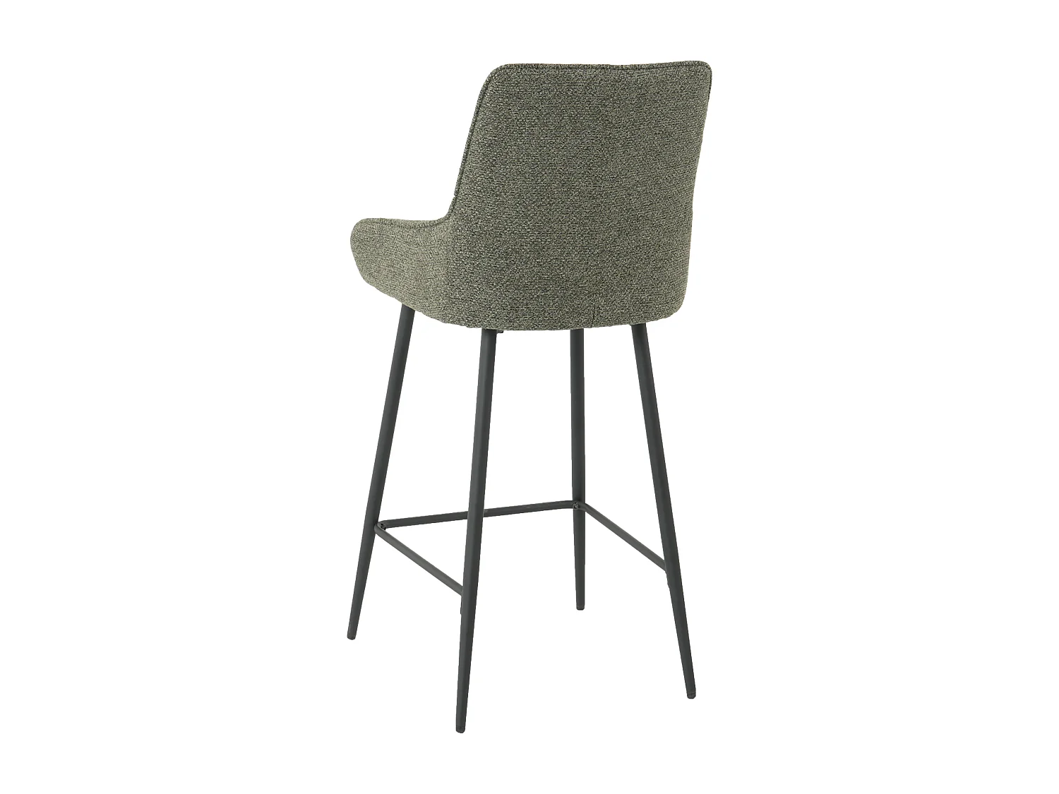 Lot de 2 tabourets de bar - tissu coloris vert - hauteur assise 65 cm  - BJORN