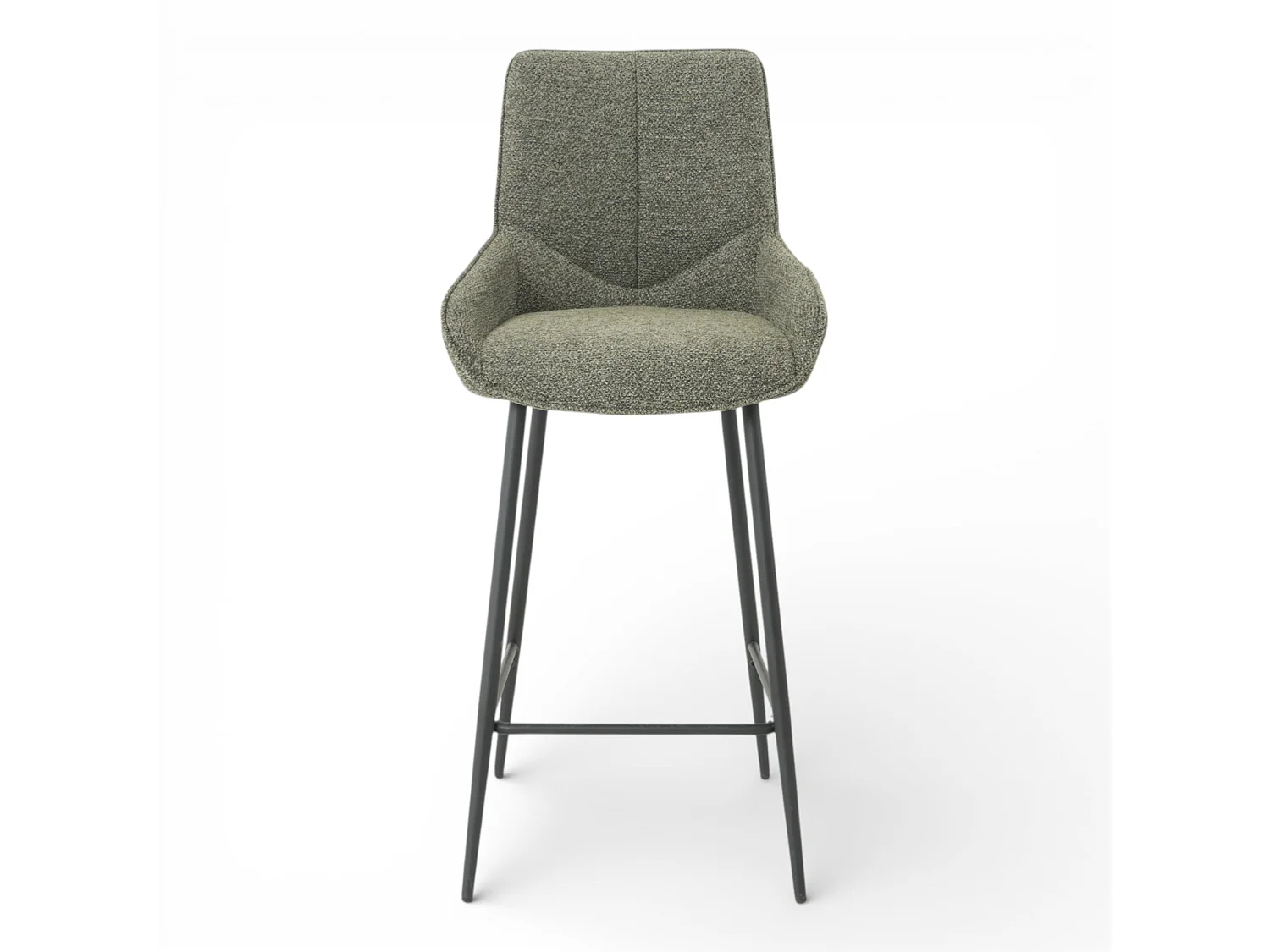 Lot de 2 tabourets de bar BJORN - tissu coloris vert
