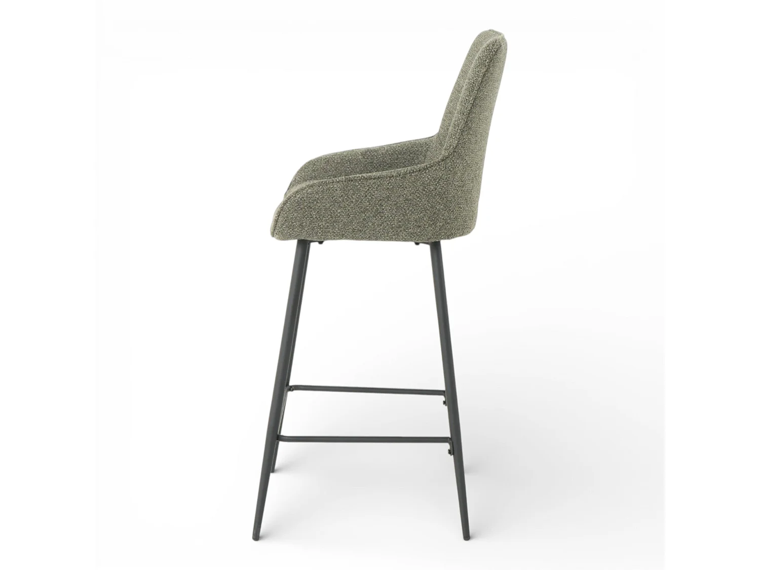 Lot de 2 tabourets de bar BJORN - tissu coloris vert