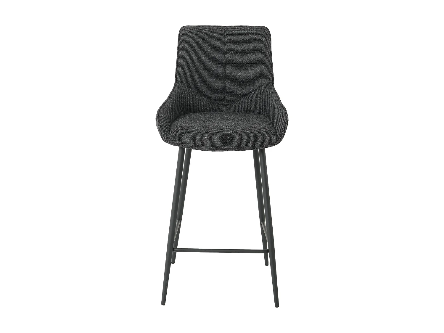 Lot de 2 tabourets de bar - tissu coloris noir - hauteur assise 65 cm  - BJORN