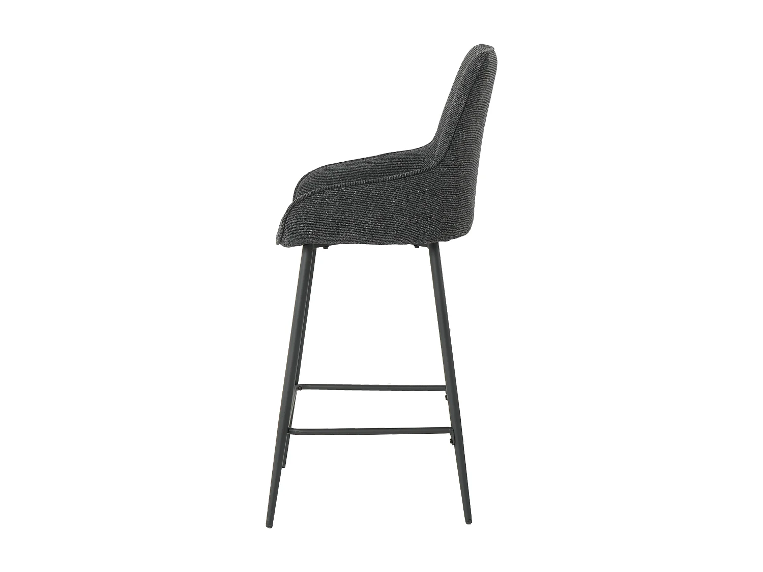 Lot de 2 tabourets de bar - tissu coloris noir - hauteur assise 65 cm  - BJORN