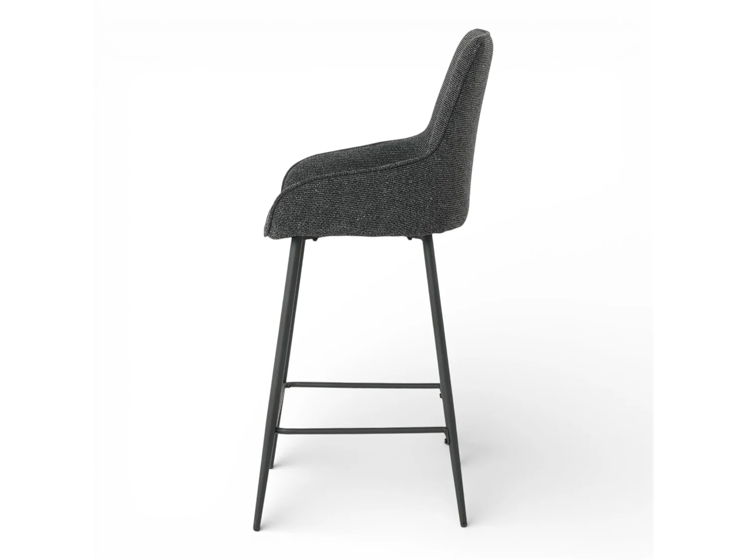 Lot de 2 tabourets de bar BJORN - tissu coloris noir