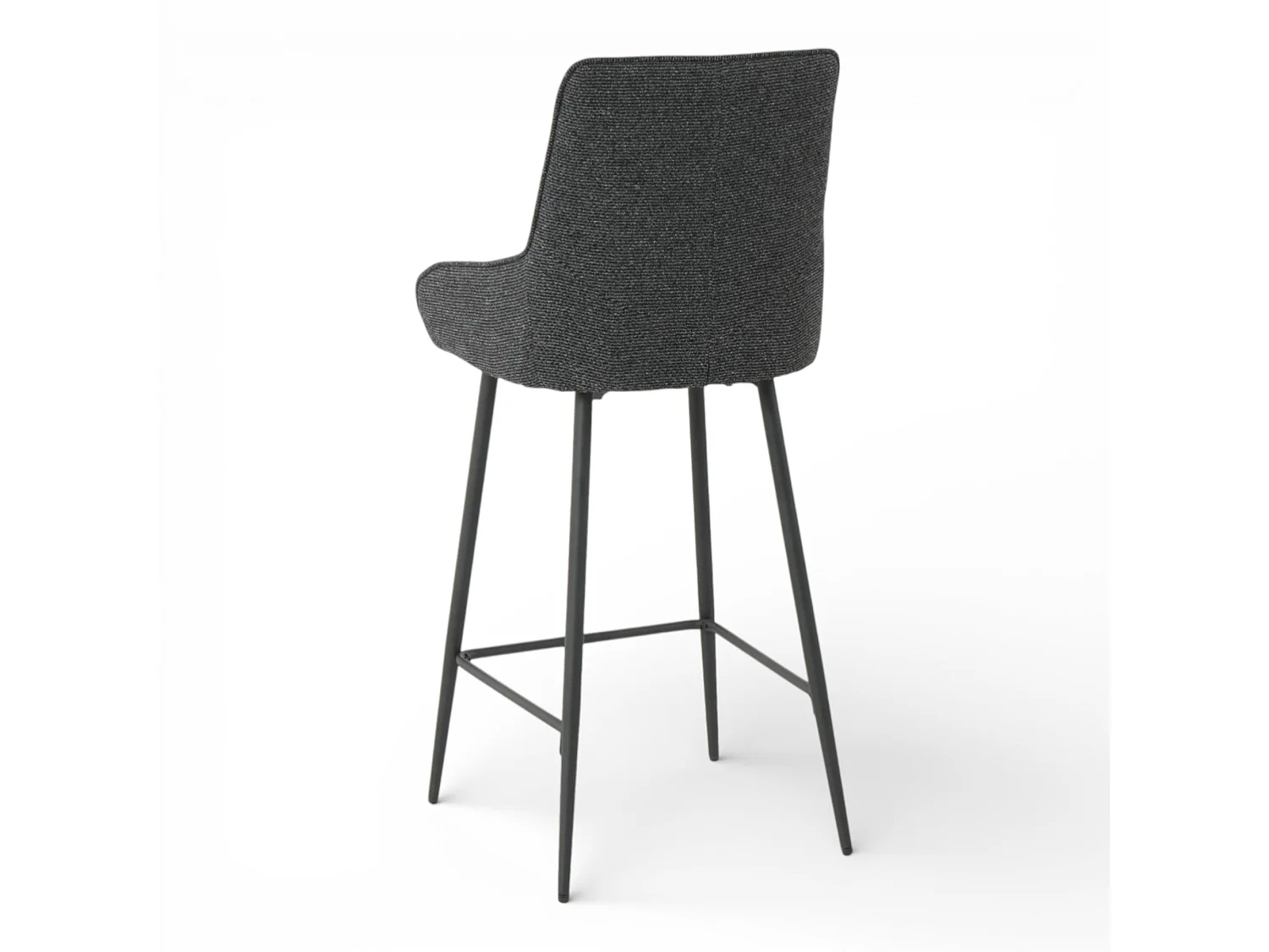 Lot de 2 tabourets de bar BJORN - tissu coloris noir