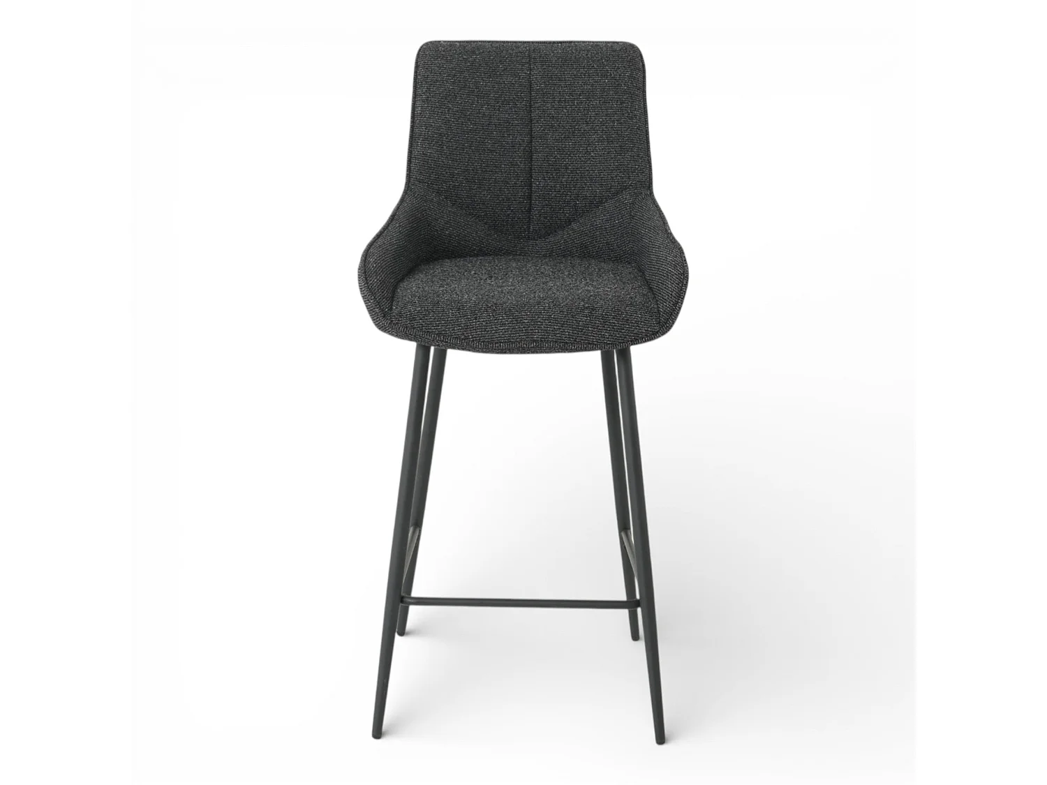 Lot de 2 tabourets de bar BJORN - tissu coloris noir