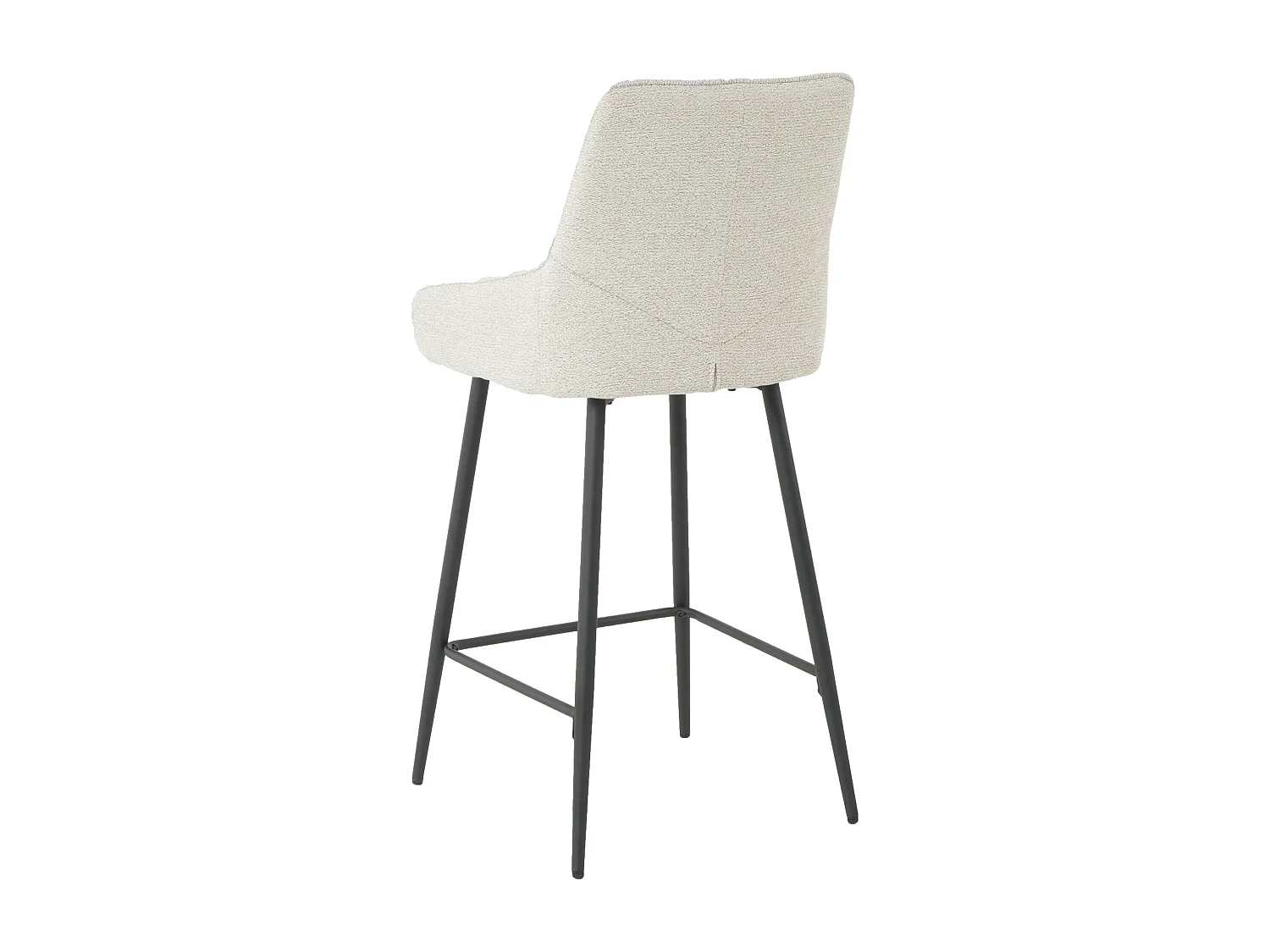 Lot de 2 tabourets de bar - tissu coloris beige - hauteur assise 65 cm  - BJORN