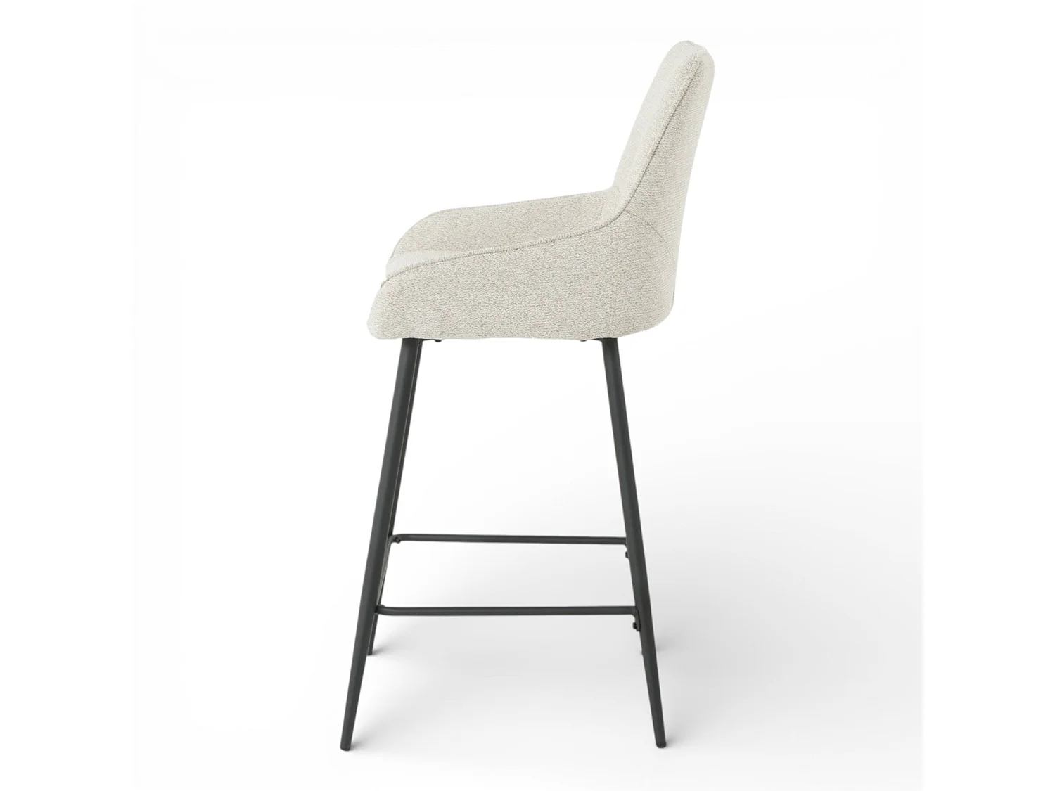 Lot de 2 tabourets de bar BJORN - tissu coloris beige