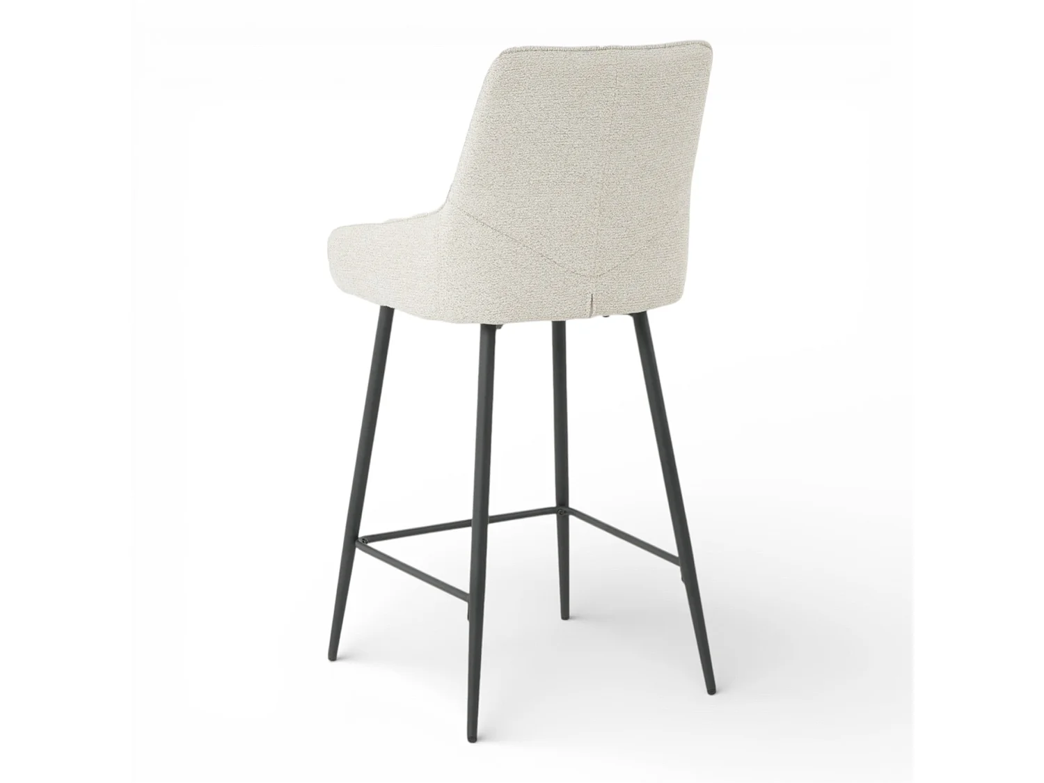 Lot de 2 tabourets de bar BJORN - tissu coloris beige