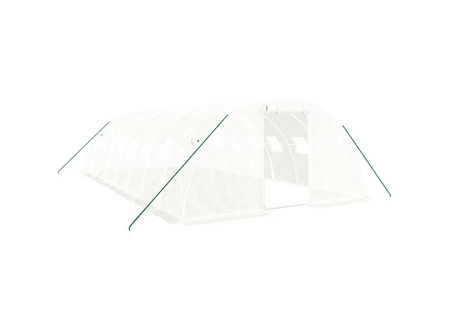 Gewächshaus mit Stahlrahmen Weiß 32 m² 8x4x2 m