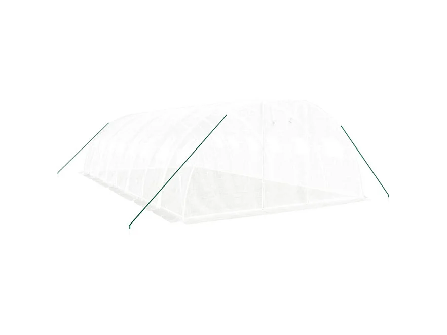 Gewächshaus mit Stahlrahmen Weiß 32 m² 8x4x2 m