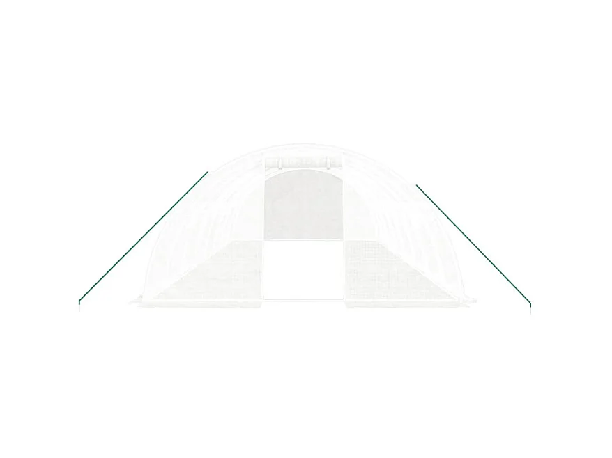 Gewächshaus mit Stahlrahmen Weiß 32 m² 8x4x2 m