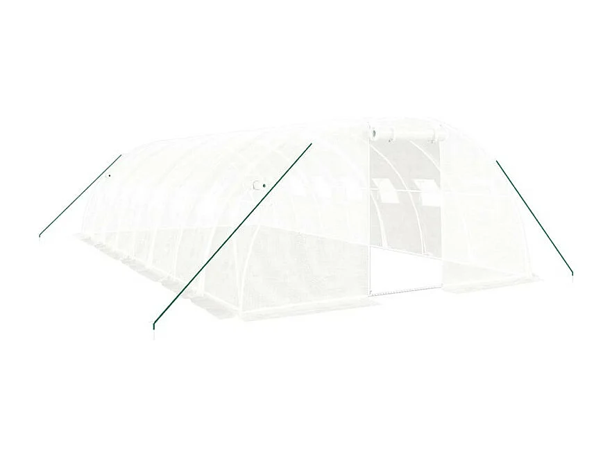 Gewächshaus mit Stahlrahmen Weiß 32 m² 8x4x2 m