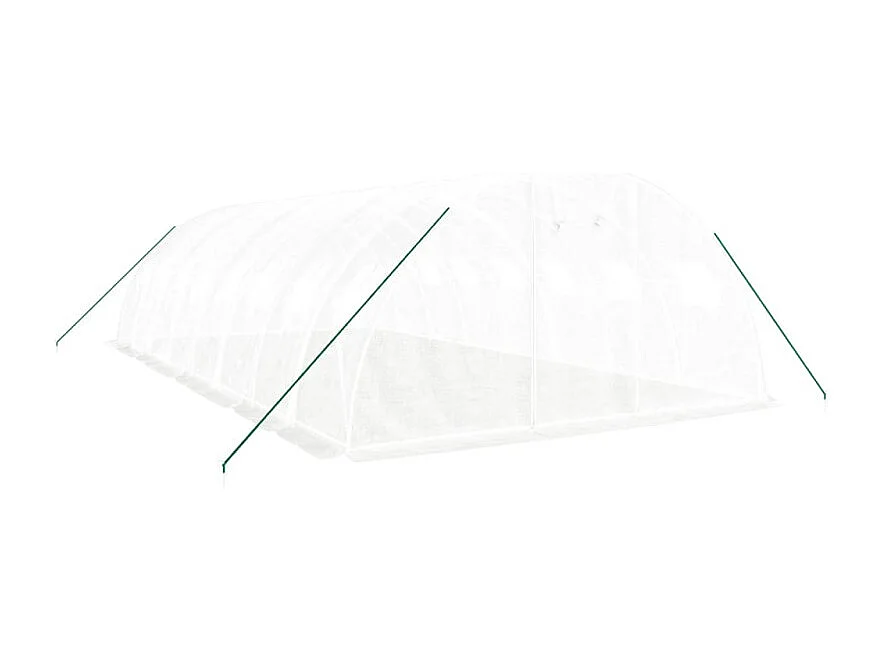 Gewächshaus mit Stahlrahmen Weiß 32 m² 8x4x2 m