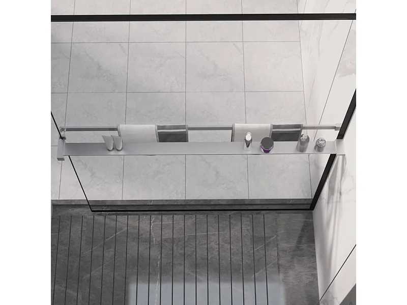 Estantería de Ducha Cromada de Aluminio para Pared de Estilo Italiano 115 cm